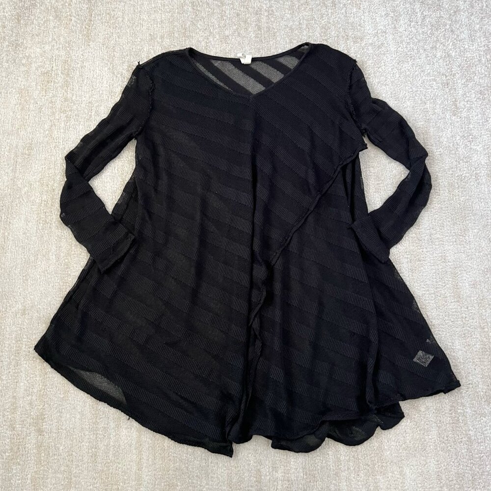 Free People We The Free Oversized Striped Sheer Tunic Sweater S